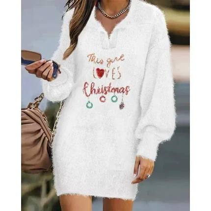 Women's Mini Dress Casual Dress Fashion Classic Modern Outdoor Vacation Holiday Regular Fit Letter Long Sleeve Shirt Collar White Spring